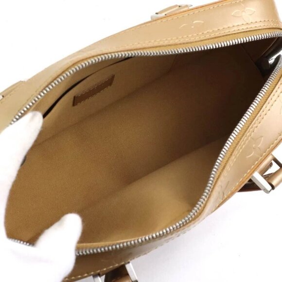 LOUIS VUITTON Monogram Matt Shelton Handbag Gold Brown - Picture 6 of 14